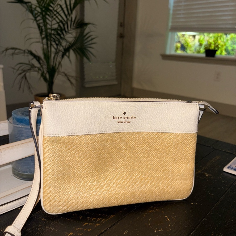Kate Spade White and Tan Crossbody Bag